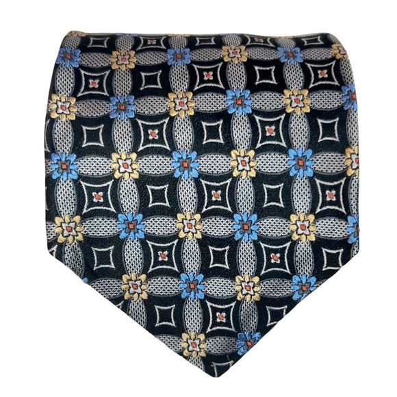 Robert Talbott Best of Class Silk Necktie Woven Textured Floral Geometric Print - Picture 5 of 11